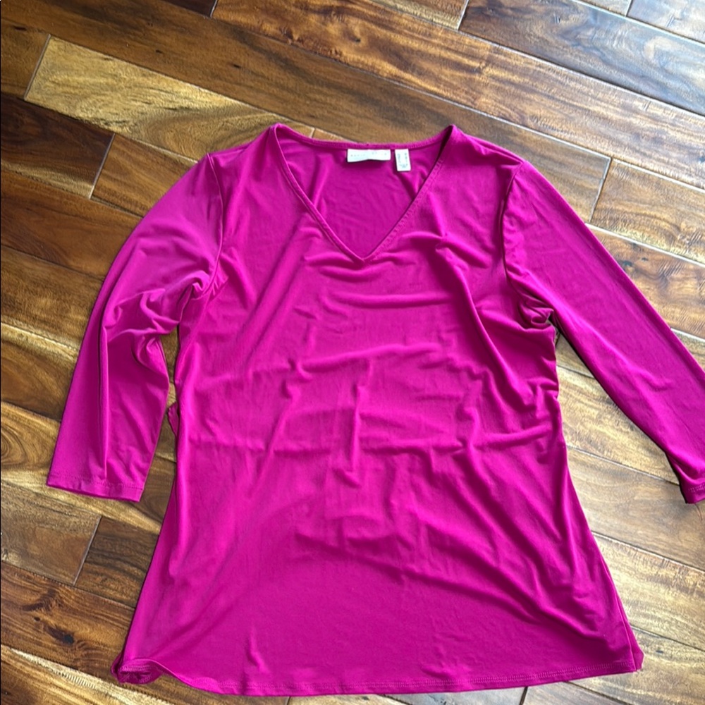 Susan Graver Pink Relaxed Blouse